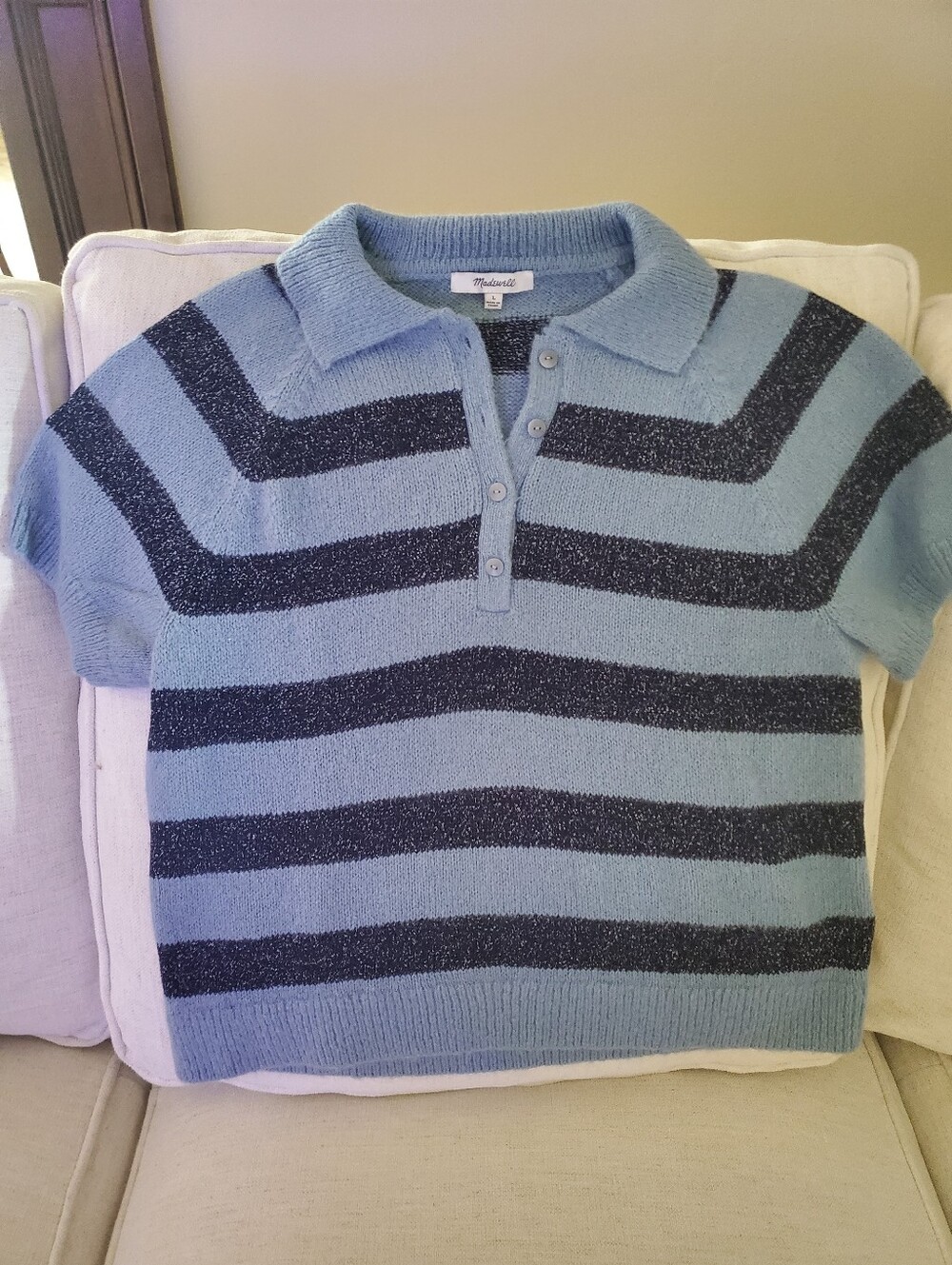 Madewell  Striped Polo Sweater - Size Large